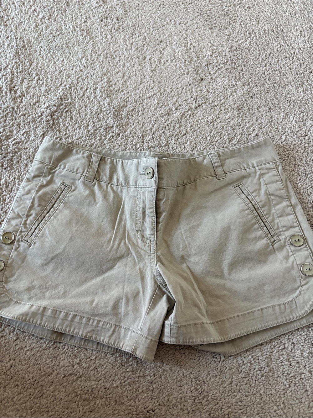 The Limited Beige Button-Detail Bermuda Shorts